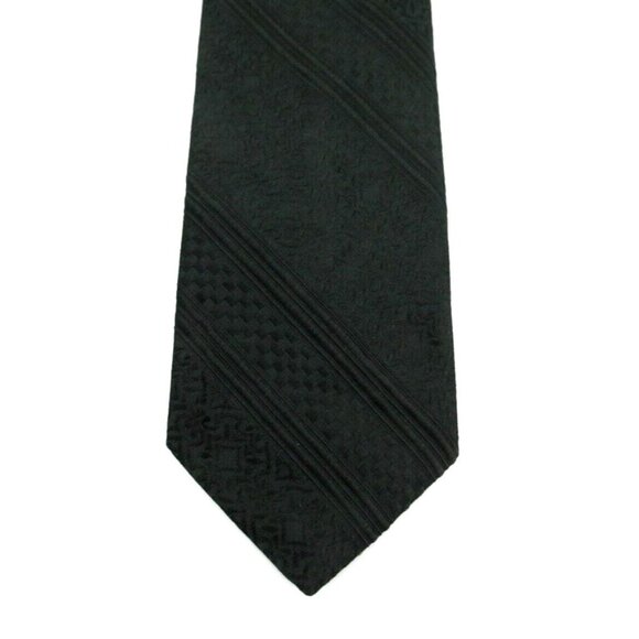 Vintage 70s Wemlon by Wembley Necktie Green Textured Brocade Wide 54x4" - Picture 1 of 10